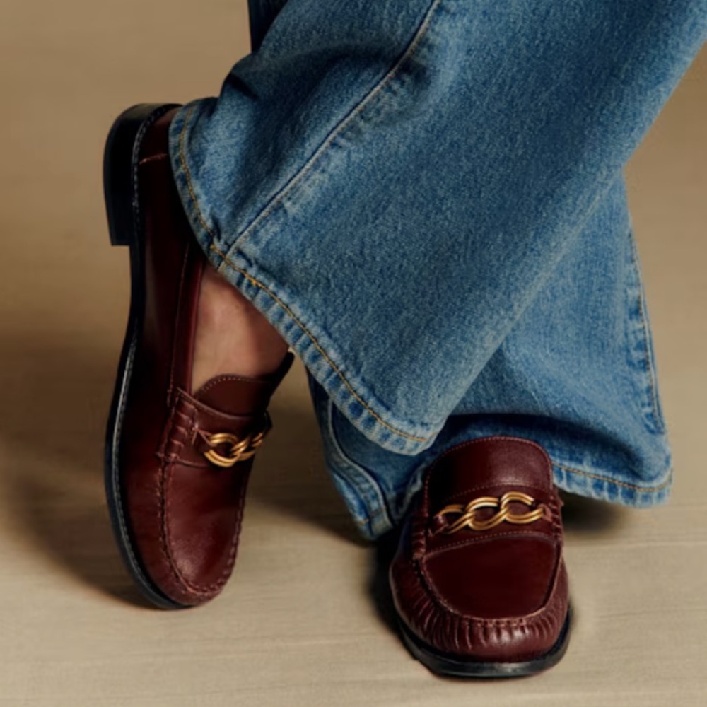 Sezane Vicky chocolate brown loafers size 38 USA 7